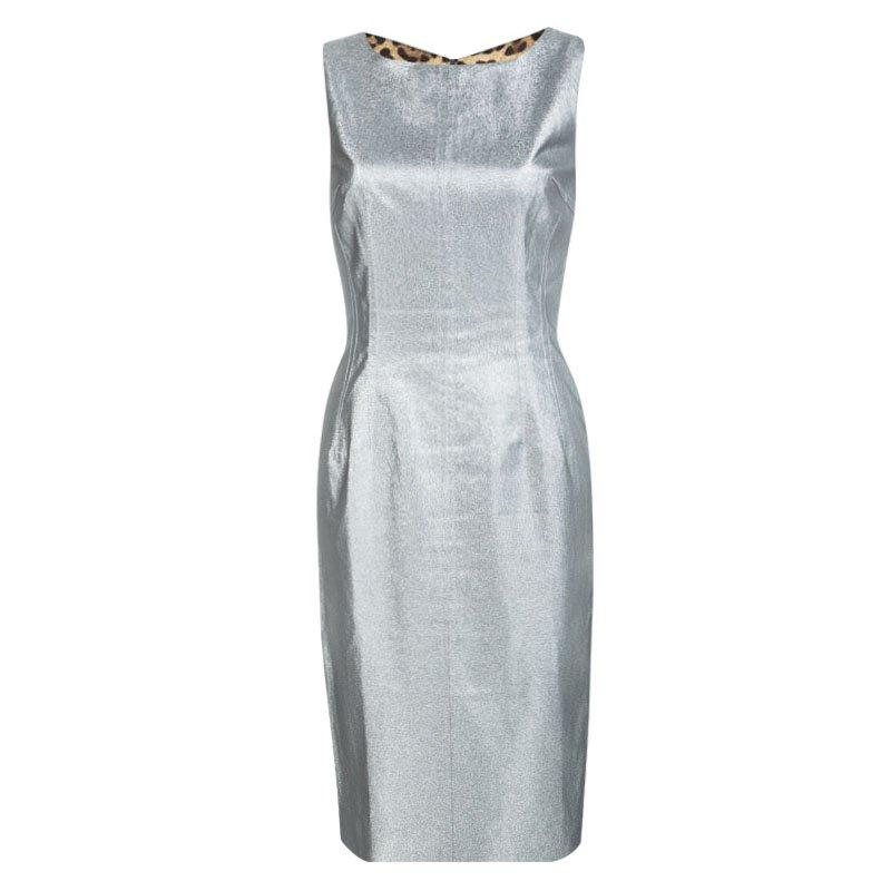 dolce and gabbana silver dress