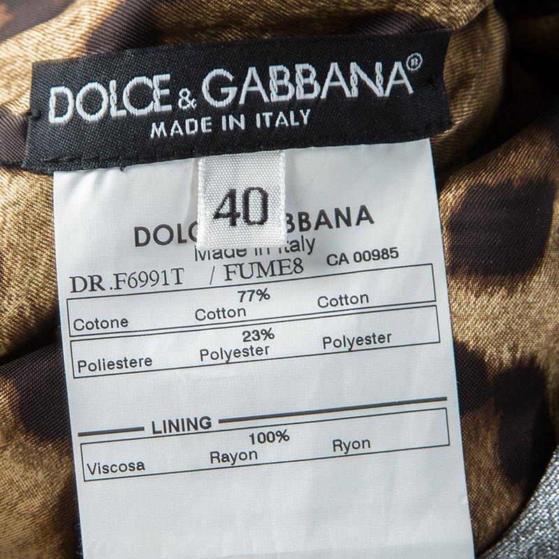 Dolce & Gabbana Silver Sleeveless Sheath Dress S im Zustand „Gut“ in Dubai, Al Qouz 2