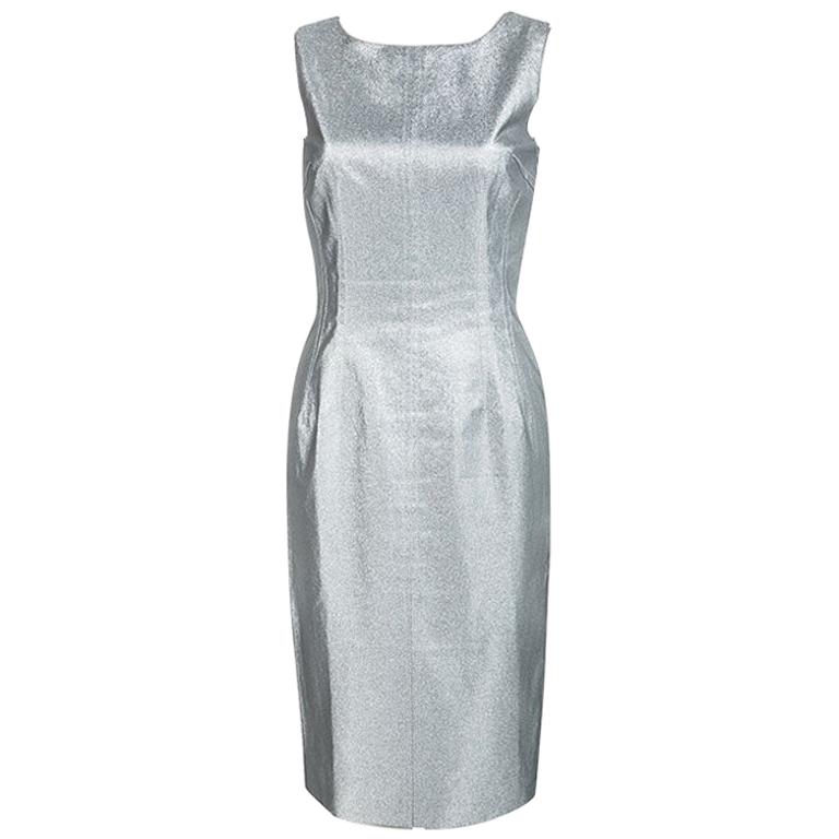 Dolce & Gabbana Silver Sleeveless Sheath Dress S