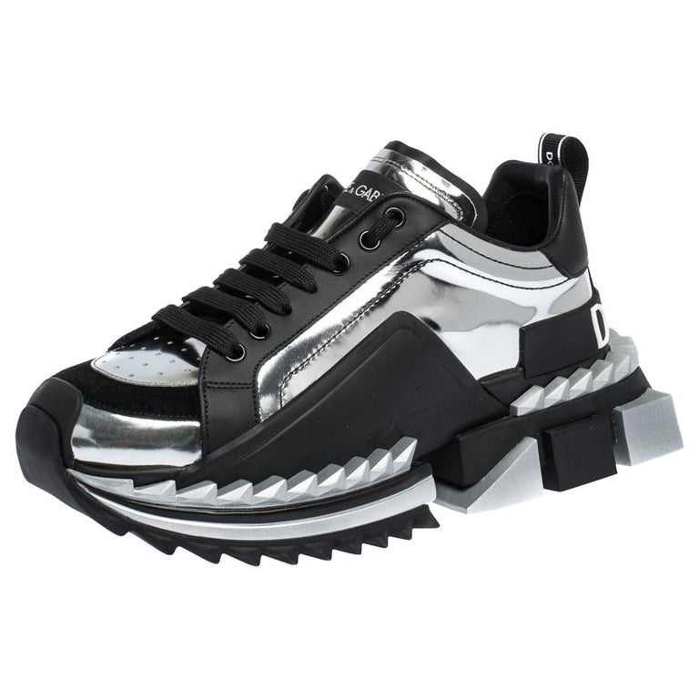 Dolce and Gabbana Silver Two-Tone Leather Super King Platform Sneakers Size  42 For Sale at 1stDibs | dolce gabbana watch, dolce and gabbana watch, dolce  & gabbana velvet