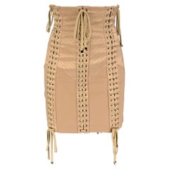 DOLCE 
GABBANA Size 0 Nude Acetate Blend Fitted Mini Skirt