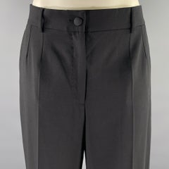 DOLCE & GABBANA Size 10 Black Wool Trouser Cut Pants