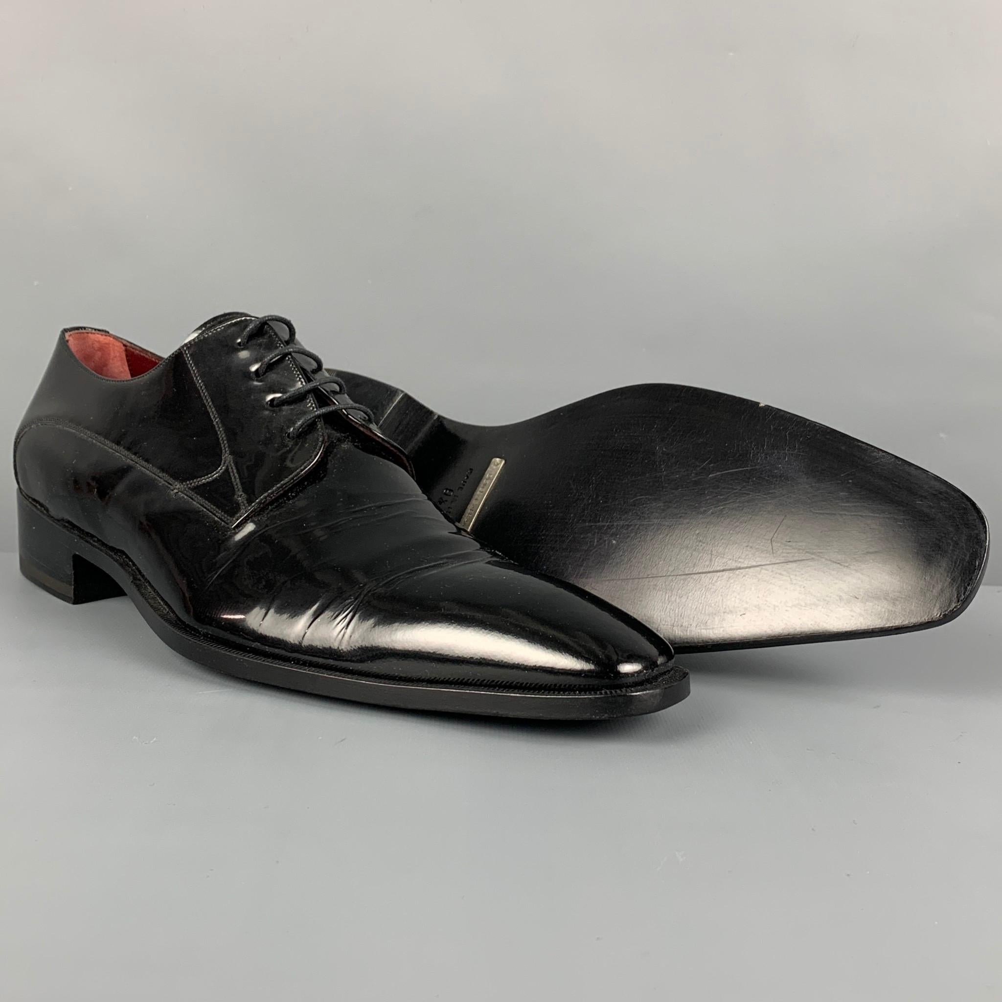 DOLCE & GABBANA Size 10.5 Black Leather Lace Up Shoes In Good Condition In San Francisco, CA