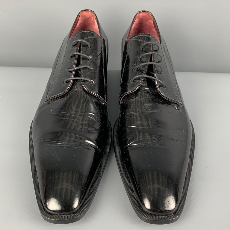 DOLCE and GABBANA Size 10.5 Black Leather Lace Up Shoes at 1stDibs