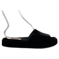 DOLCE & GABBANA Size 11 Black Velvet Platform Sandals