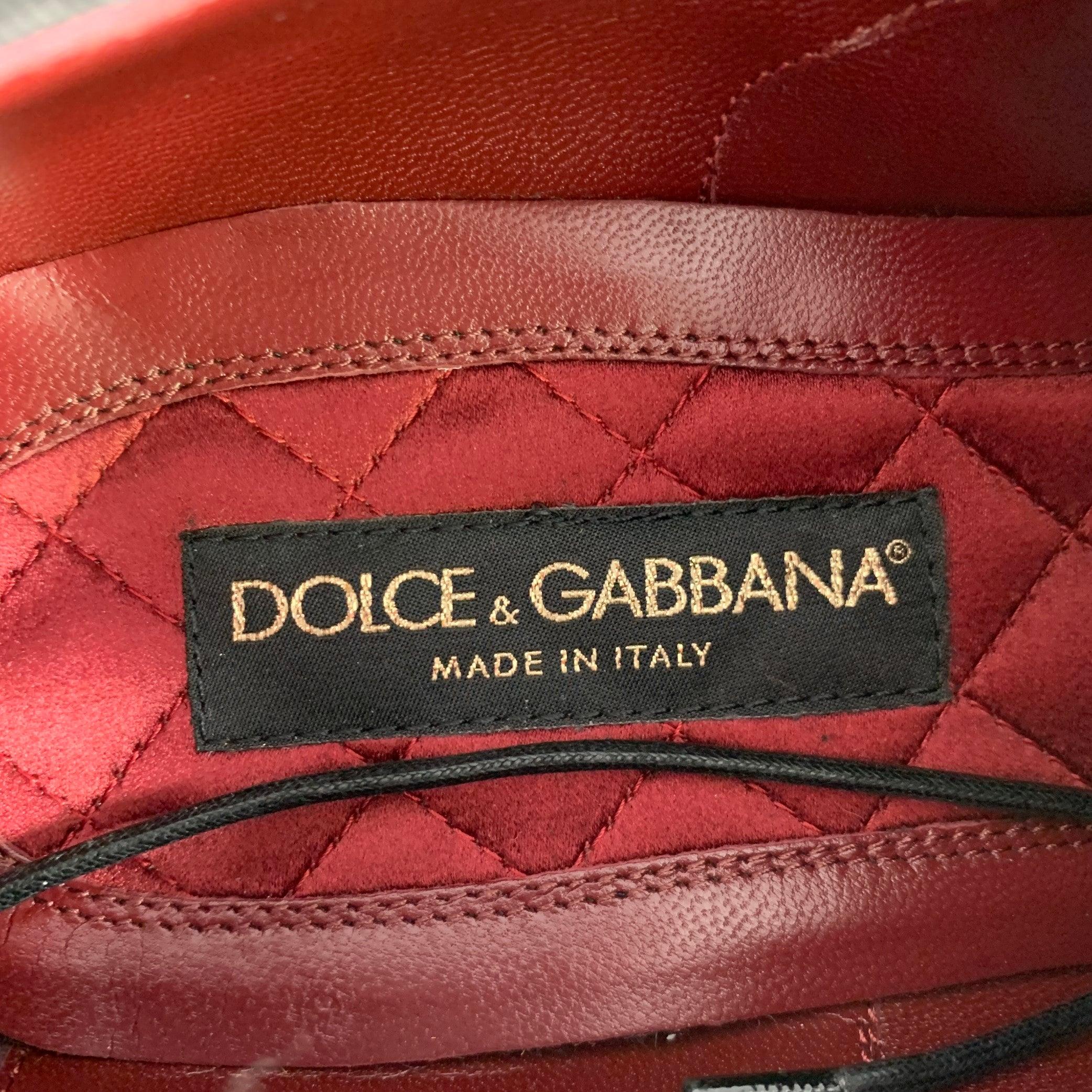 DOLCE & GABBANA Size 11 Tan Brown Black Animal Print Pony Hair Lace-Up Shoes For Sale 3