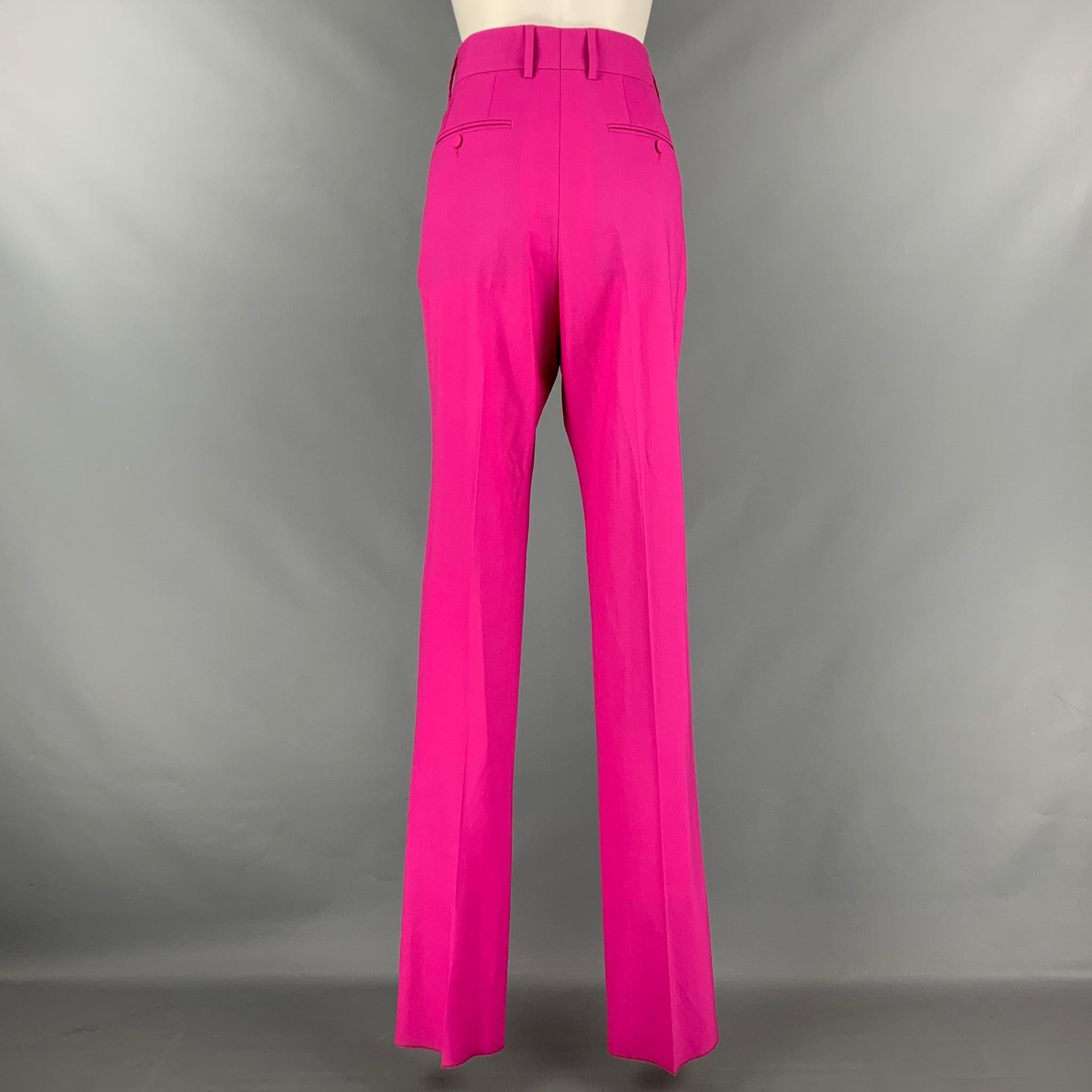 DOLCE & GABBANA Size 12 Pink Navy Gold Wool Beaded Peak Lapel Pants Suit 4
