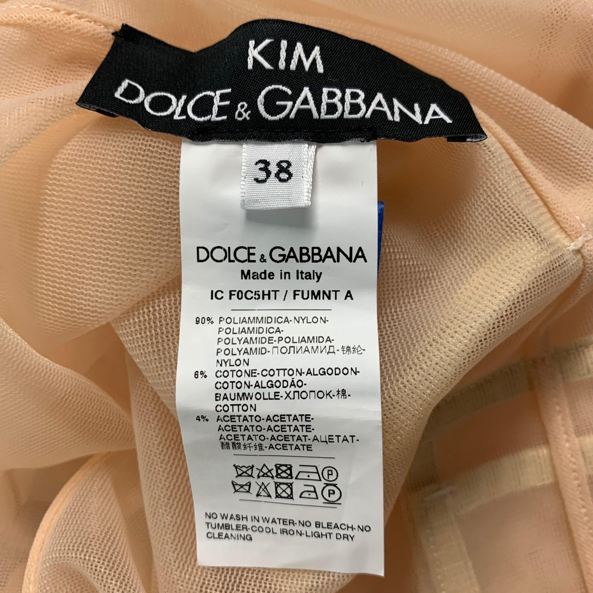 DOLCE & GABBANA Size 2 Beige Polyamide Blend See Through Trench Coat For Sale 2