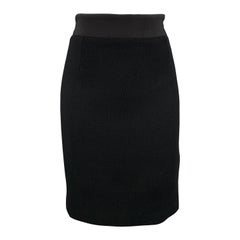 DOLCE & GABBANA Size 2 Black Stretch Crepe Pencil Skirt