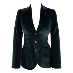 DOLCE & GABBANA Size 2 Black Velvet Notch Lapel Jacket Blazer DOLCE & GABBANA Size 2 Black Velvet Notch Lapel Jacket Blazer