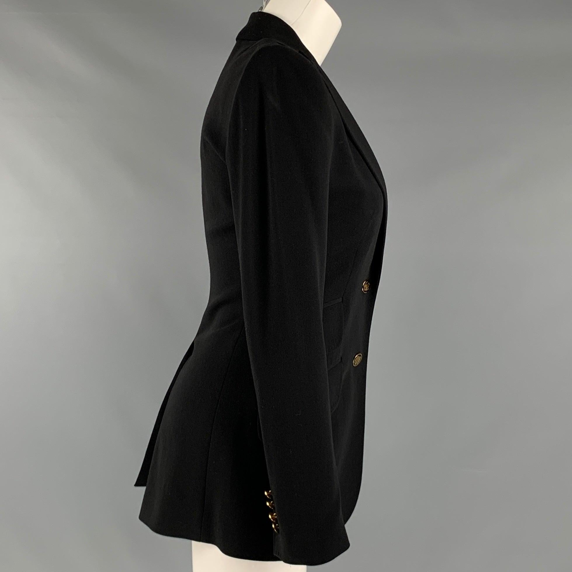 DOLCE & GABBANA Size 2 Black Wool Blend Single breasted Blazer In Excellent Condition For Sale In San Francisco, CA