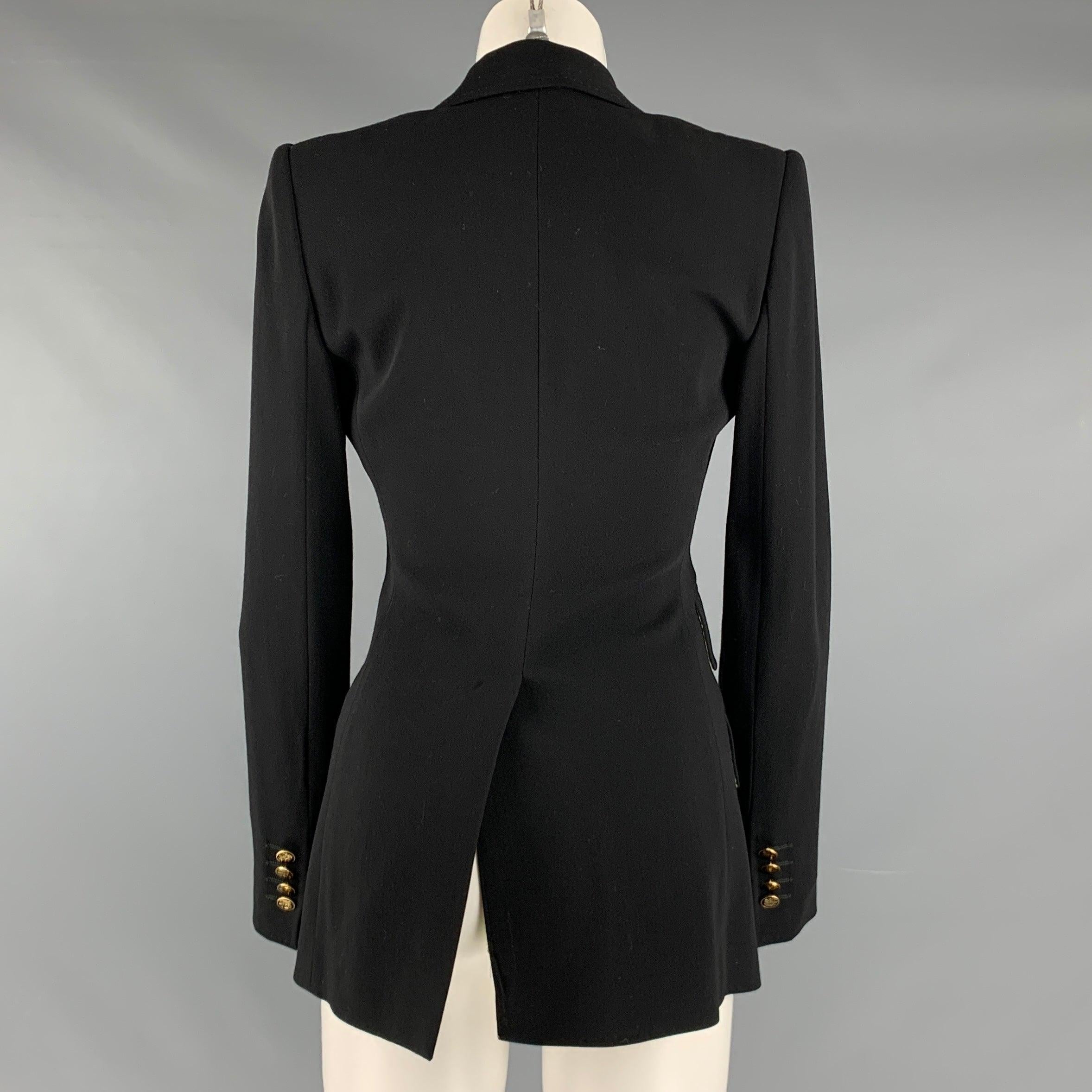 Women's DOLCE & GABBANA Size 2 Black Wool Blend Single breasted Blazer For Sale