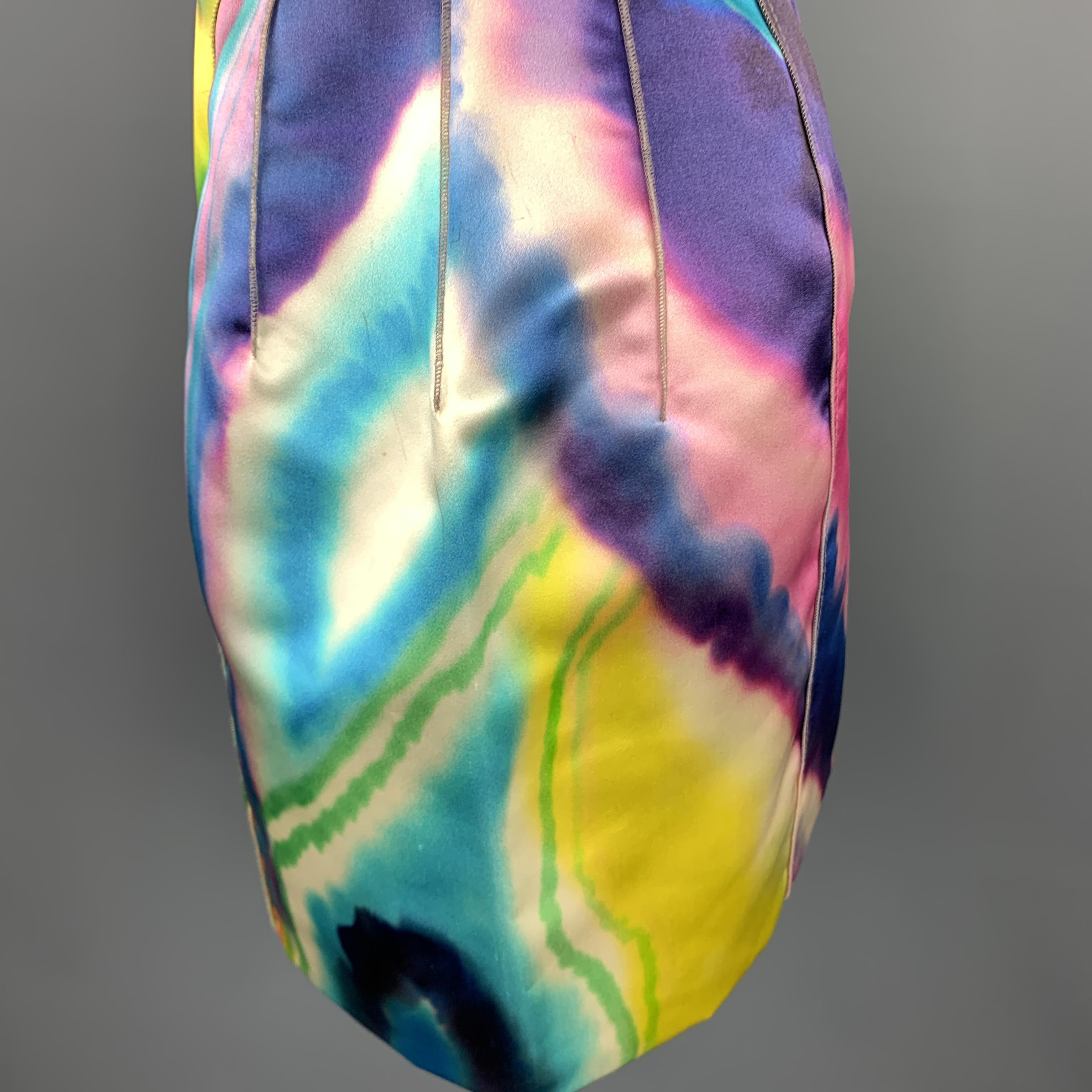 Women's DOLCE & GABBANA Size 2 Multi-Color Print Silk Mini Skirt