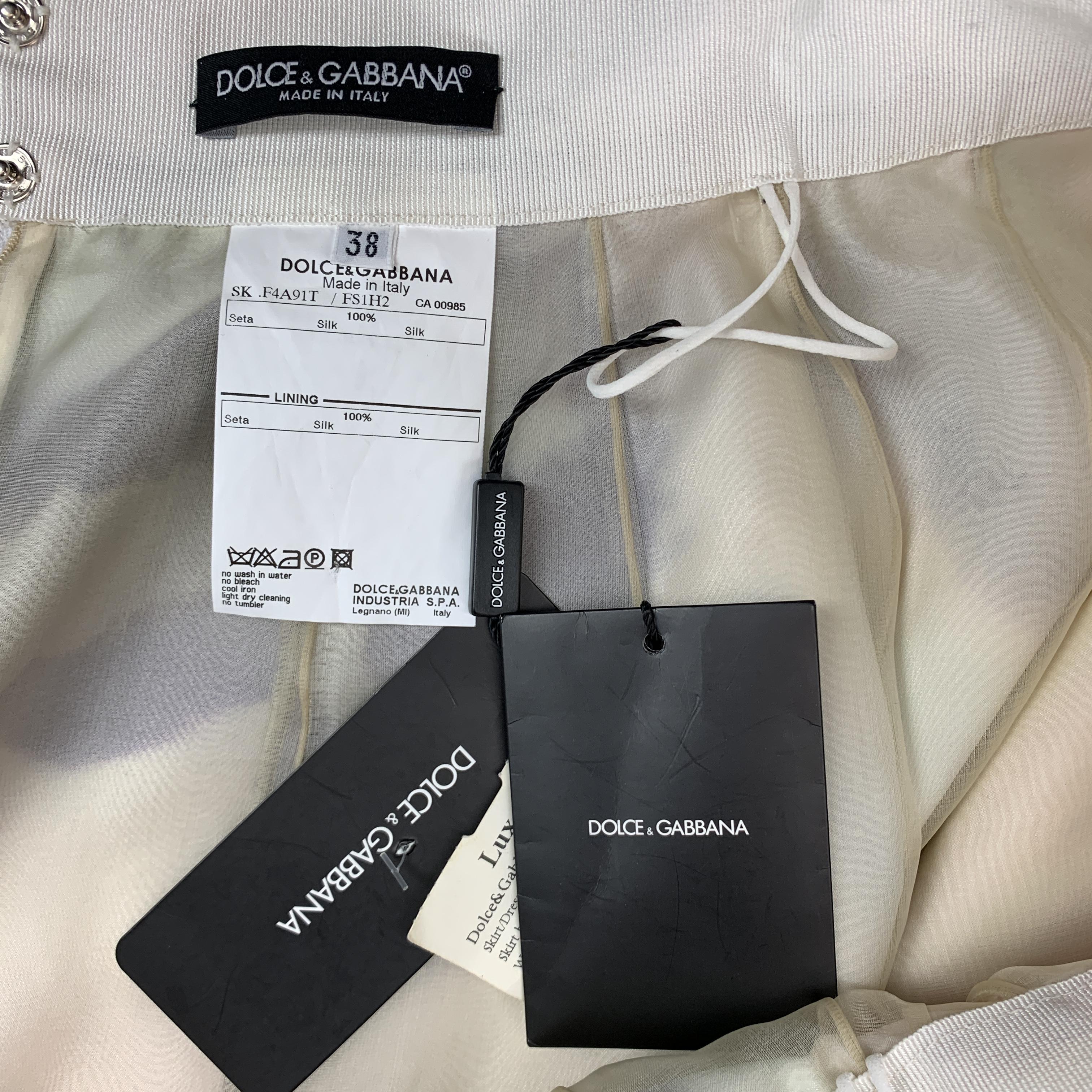 DOLCE & GABBANA Size 2 Multi-Color Print Silk Mini Skirt 2
