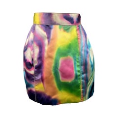 DOLCE & GABBANA Size 2 Multi-Color Print Silk Mini Skirt