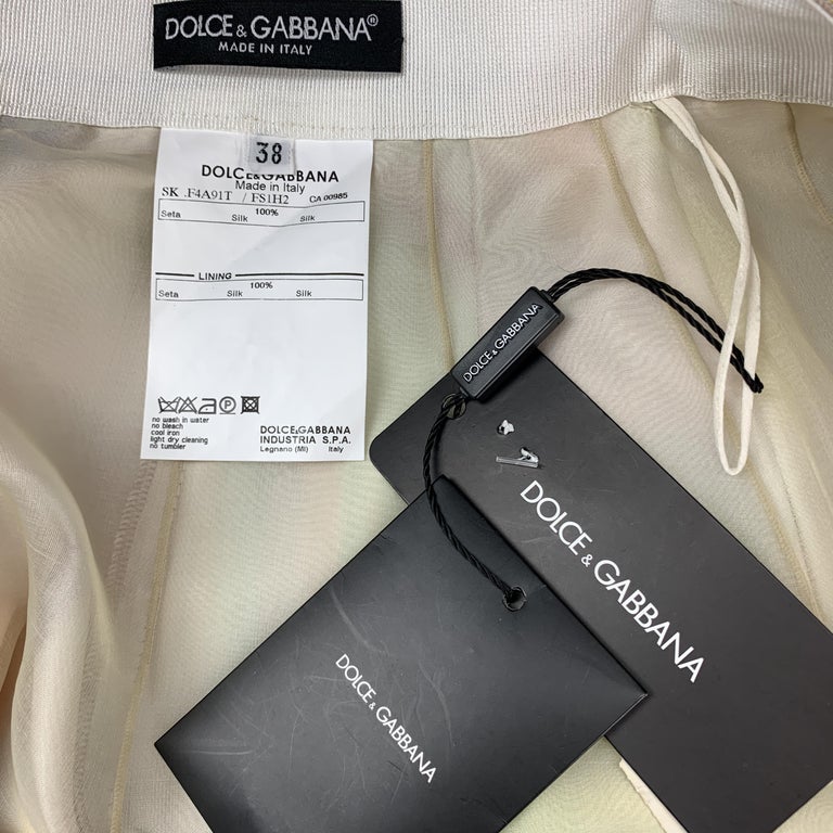 DOLCE and GABBANA Size 2 Multi-Color Watercolor Silk Satin Skirt For ...