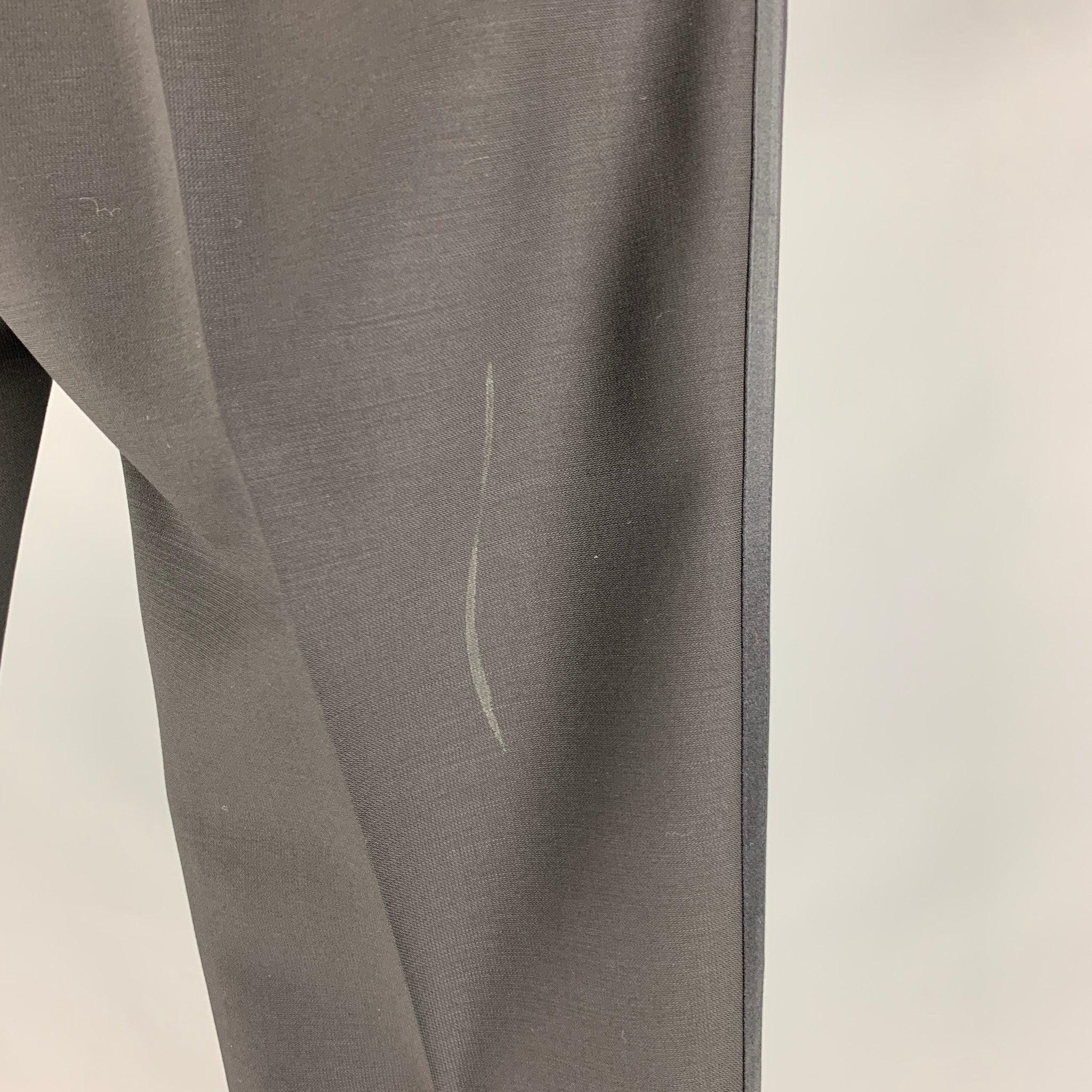 DOLCE & GABBANA Size 28 Black Wool Tuxedo Dress Pants In Good Condition For Sale In San Francisco, CA