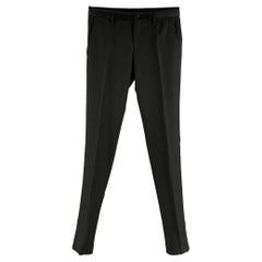 DOLCE 
GABBANA Size 28 Black Wool Tuxedo Dress Pants