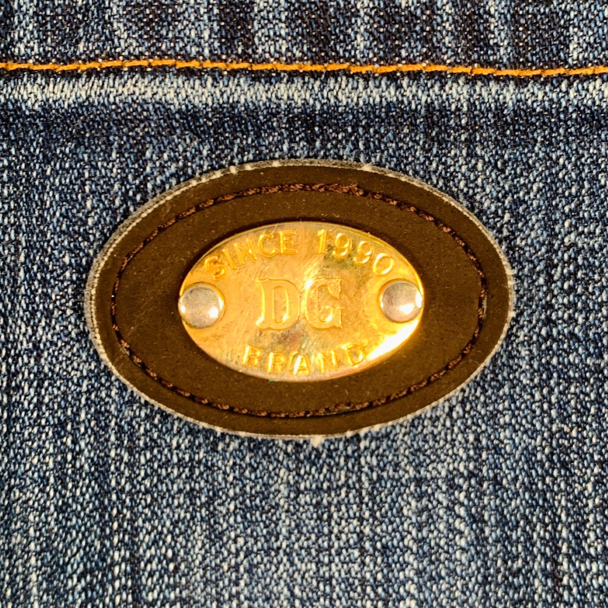 Men's DOLCE & GABBANA Size 28 Blue Contrast Stitch Cotton Jeans For Sale