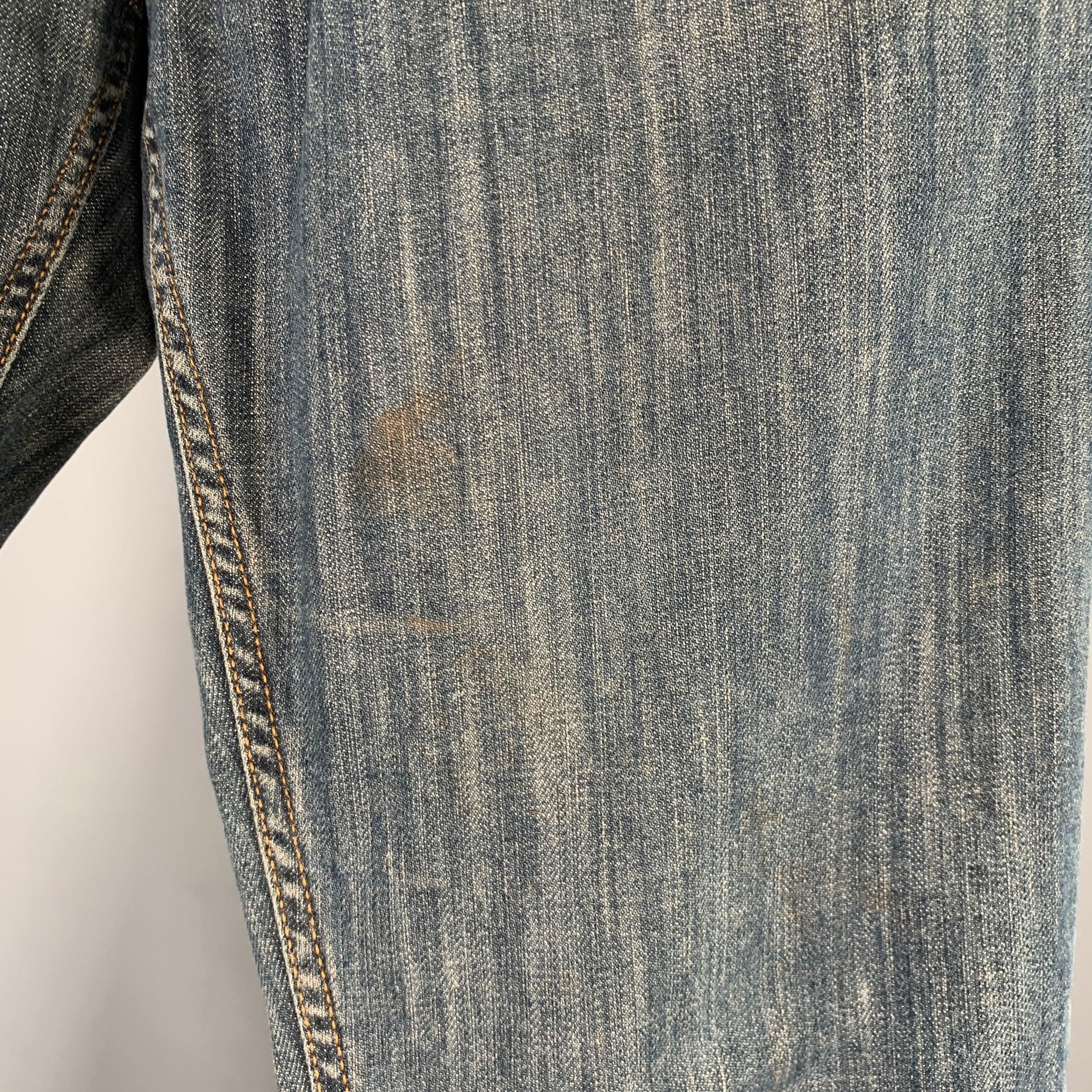 Men's DOLCE & GABBANA Size 28 Blue Cotton Straight Jeans For Sale