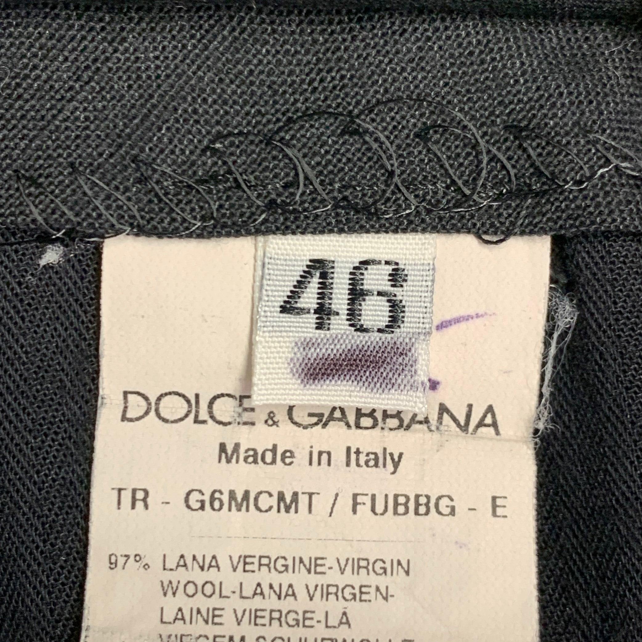 DOLCE & GABBANA Taille 30 Pantalon habillé à fermeture éclair en laine noire Excellent état - En vente à San Francisco, CA