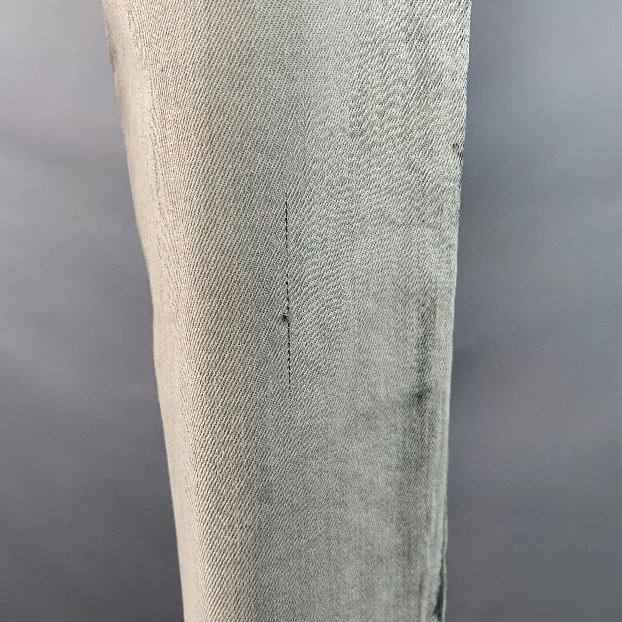 Dolce & Gabbana Taille 30 Jean skinny en sergé de coton mélangé gris à braguette zippée Pour hommes en vente