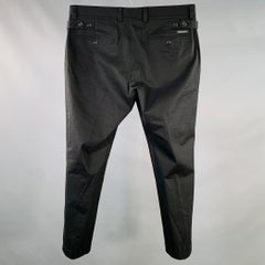 DOLCE & GABBANA - Taglia 32 - Pantaloni da abito in misto cotone nero con linguette laterali