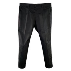 DOLCE & GABBANA - Taglia 32 - Pantaloni da abito in misto cotone nero con linguette laterali