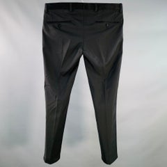 DOLCE & GABBANA Size 32 Black Polyester Blend Tuxedo Dress Pants