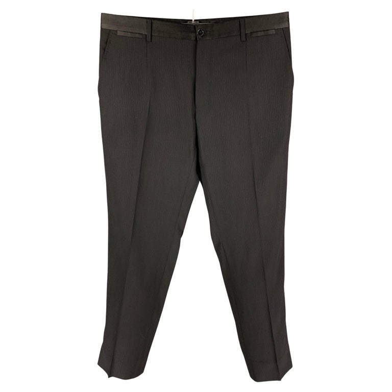 Dolce & Gabbana Black Stripes Wool Dress Formal Trouser Pants