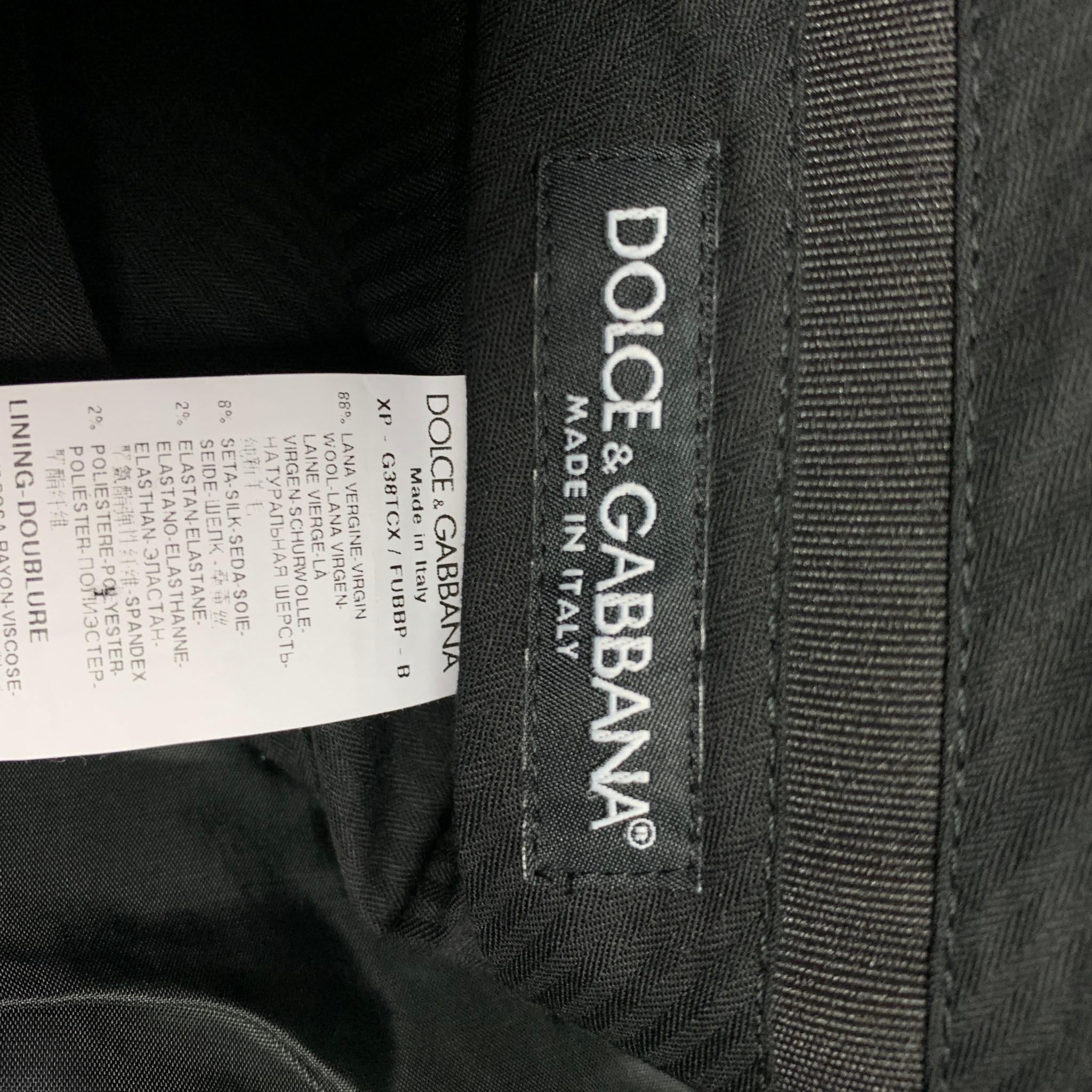 Men's DOLCE & GABBANA Size 32 Black Wool Blend Tuxedo Dress Pants