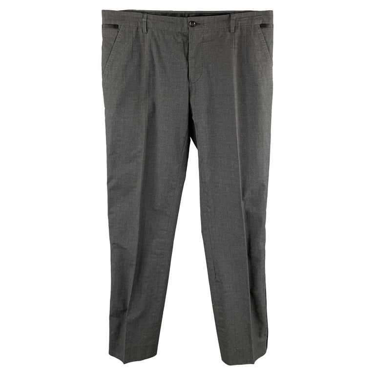 DOLCE and GABBANA Size 32 Charcoal Plaid Cotton Blend Tuxedo Dress