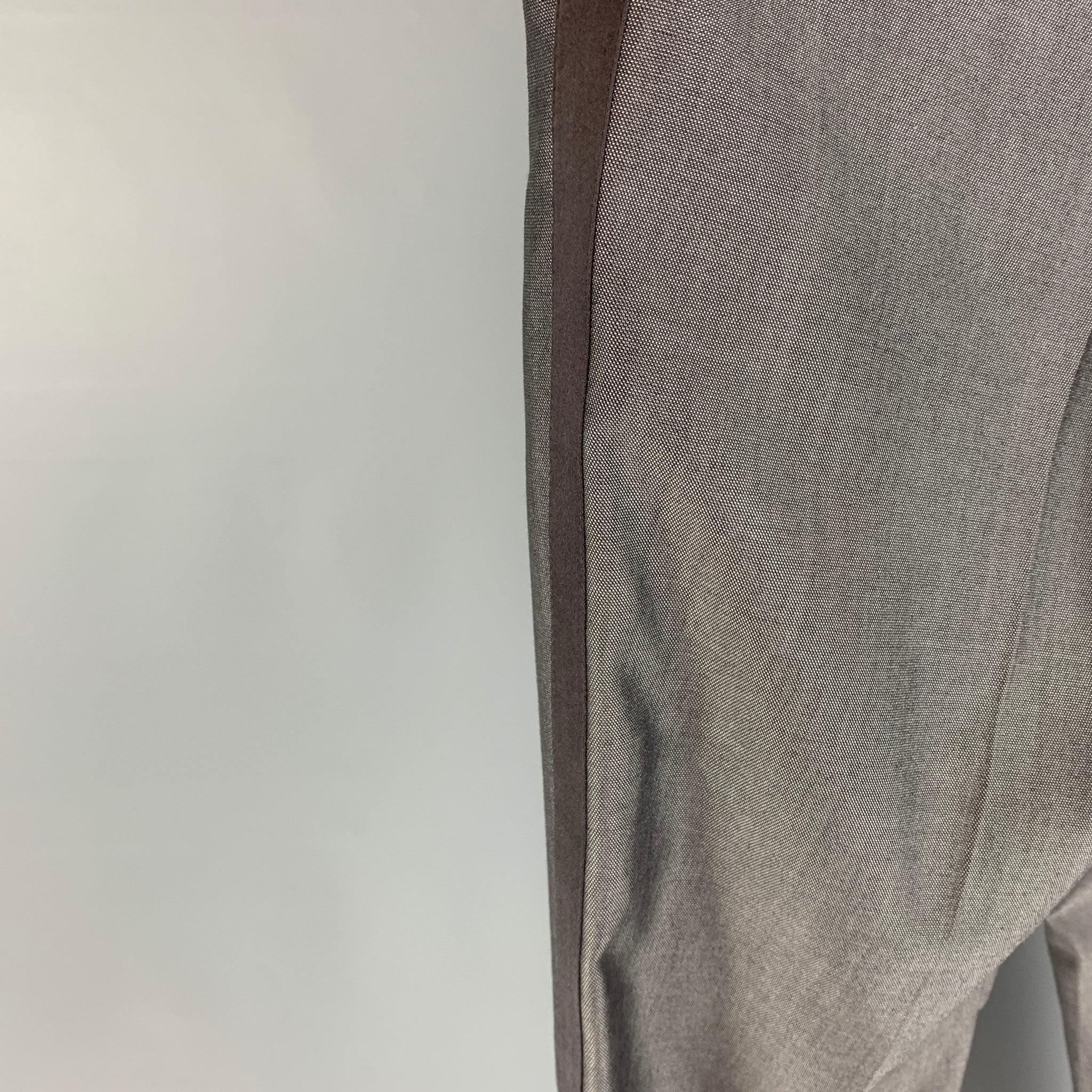 DOLCE & GABBANA Size 32 Grey Wool Silk Tuxedo Dress Pants In Good Condition For Sale In San Francisco, CA