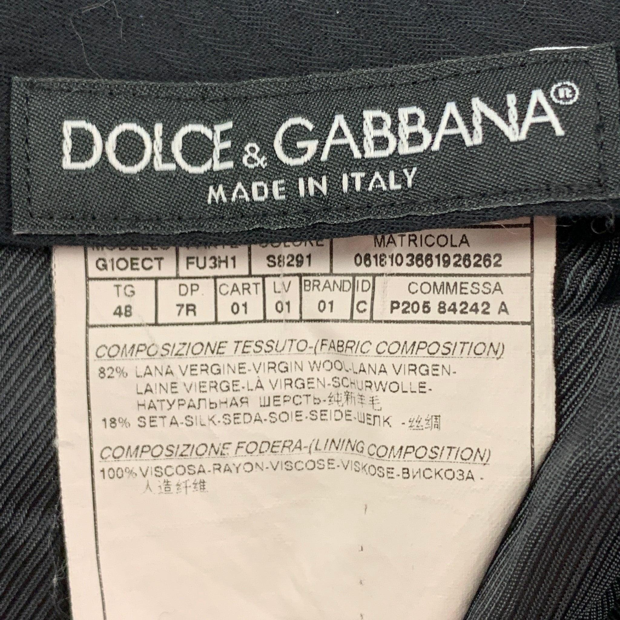 Men's DOLCE & GABBANA Size 32 Grey Wool Silk Tuxedo Dress Pants For Sale