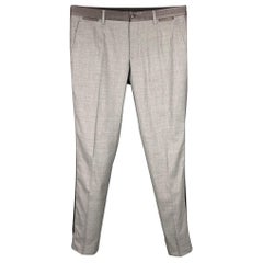 DOLCE 
GABBANA Size 32 Grey Wool / Silk Tuxedo Dress Pants