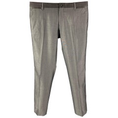 DOLCE 
GABBANA Size 32 Grey Wool Silk Tuxedo Dress Pants