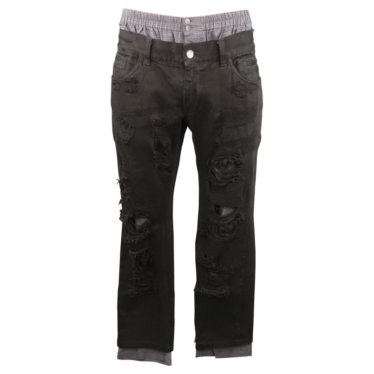 Dolce & Gabbana Two Tone Gray Cotton Denim Jeans main image 1