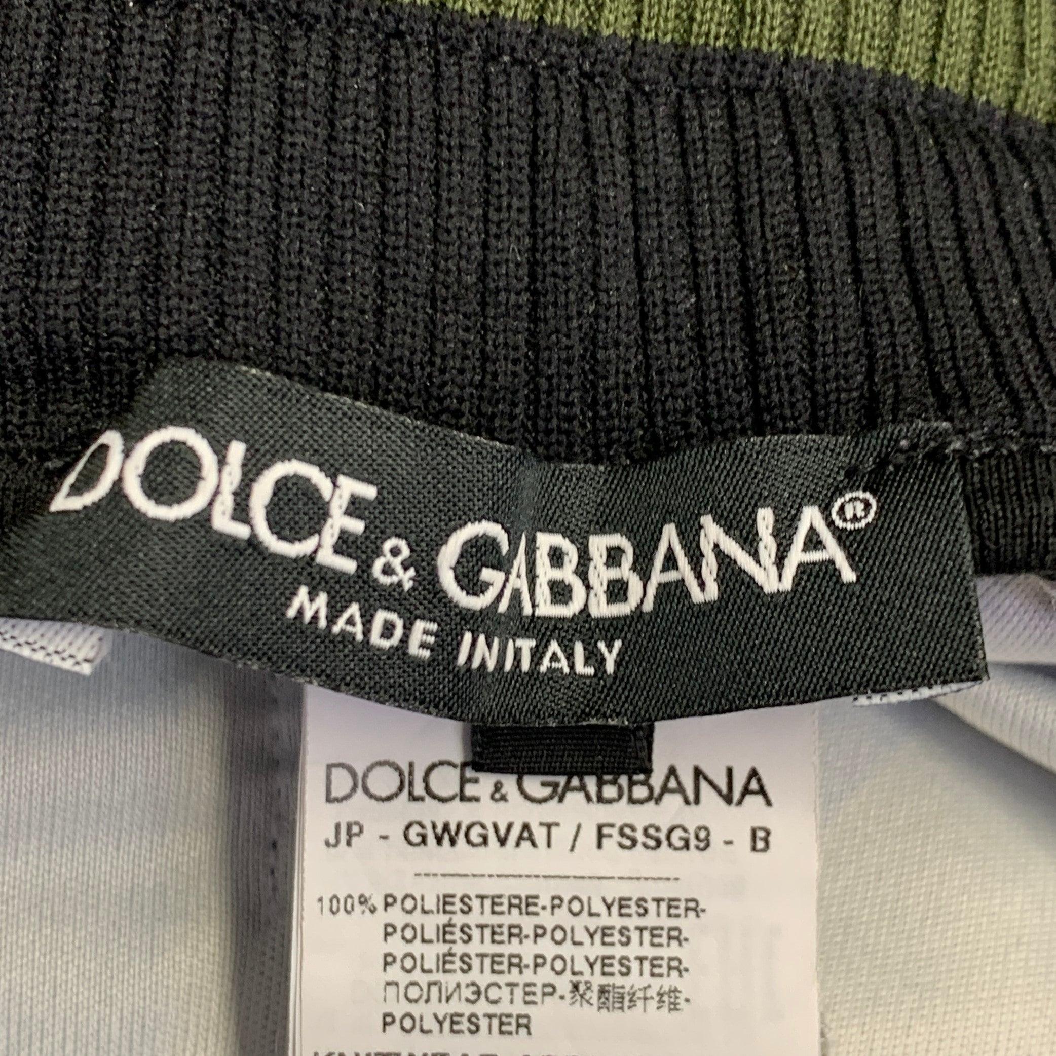 DOLCE & GABBANA Größe 34 Schwarz-Oliv-Braun Logo Polyester Cargo Freizeithose im Angebot 2