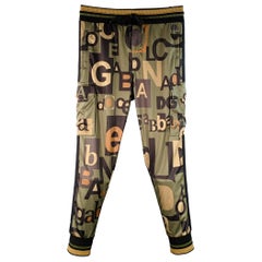 DOLCE & GABBANA - Pantalone Cargo Casual in Poliestere Logo Nero Oliver Marrone Taglia 34