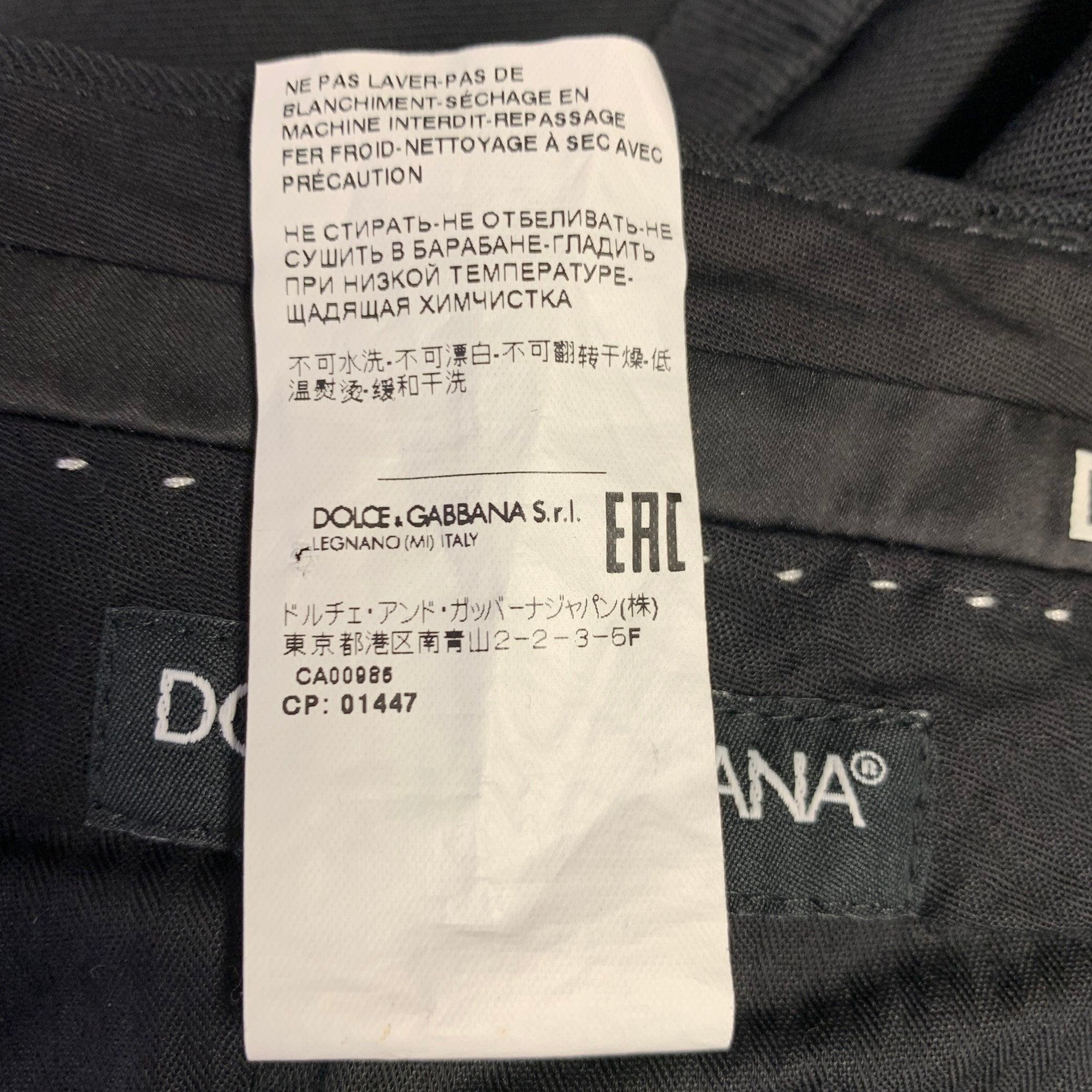 Men's DOLCE & GABBANA Size 34 Black Twill Wool Silk Zip Fly Dress Pants For Sale