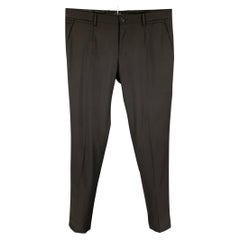 DOLCE 
GABBANA - Robe à volants en laine noire avec fermeture éclair - Taille 34