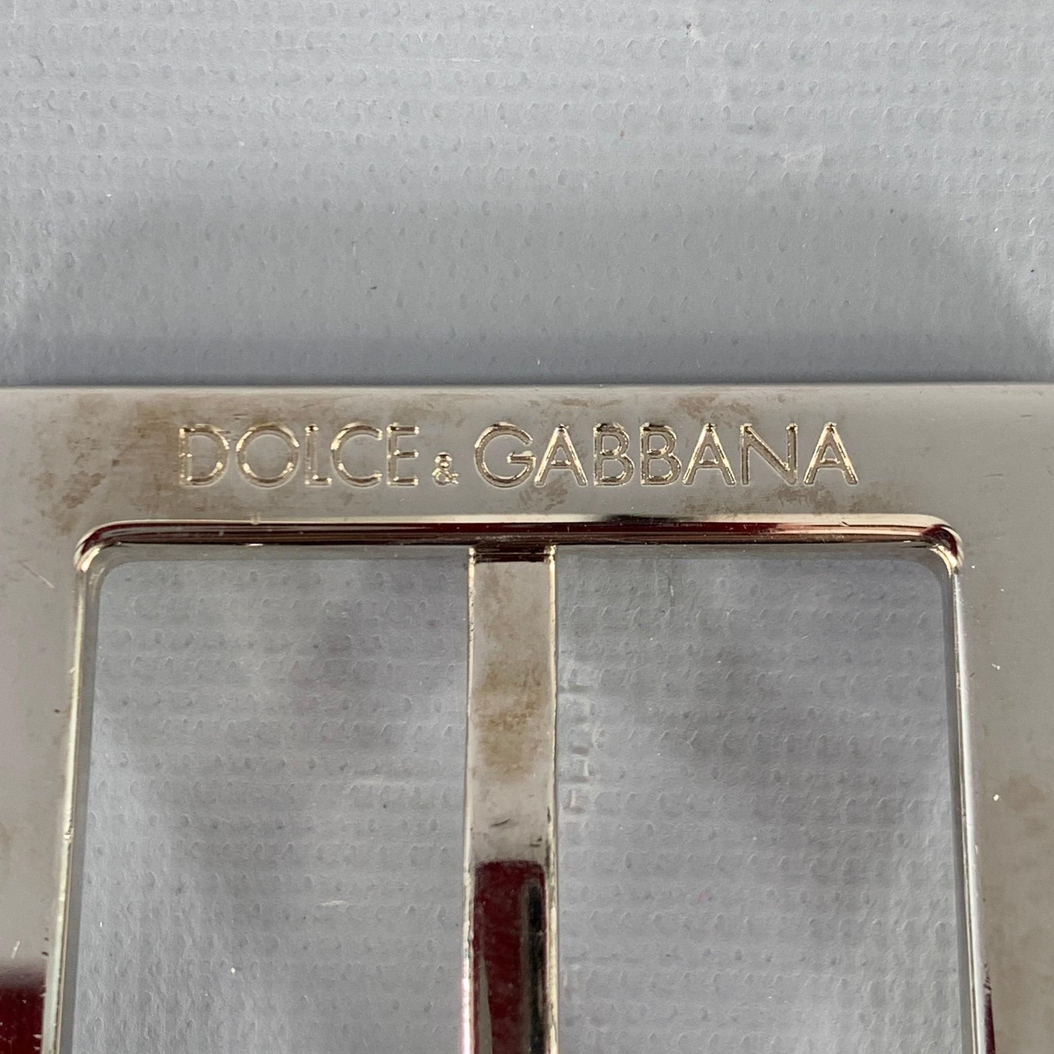DOLCE & GABBANA Size 34 Brown Green Mixed Fabrics Leather Rope Belt For Sale 2