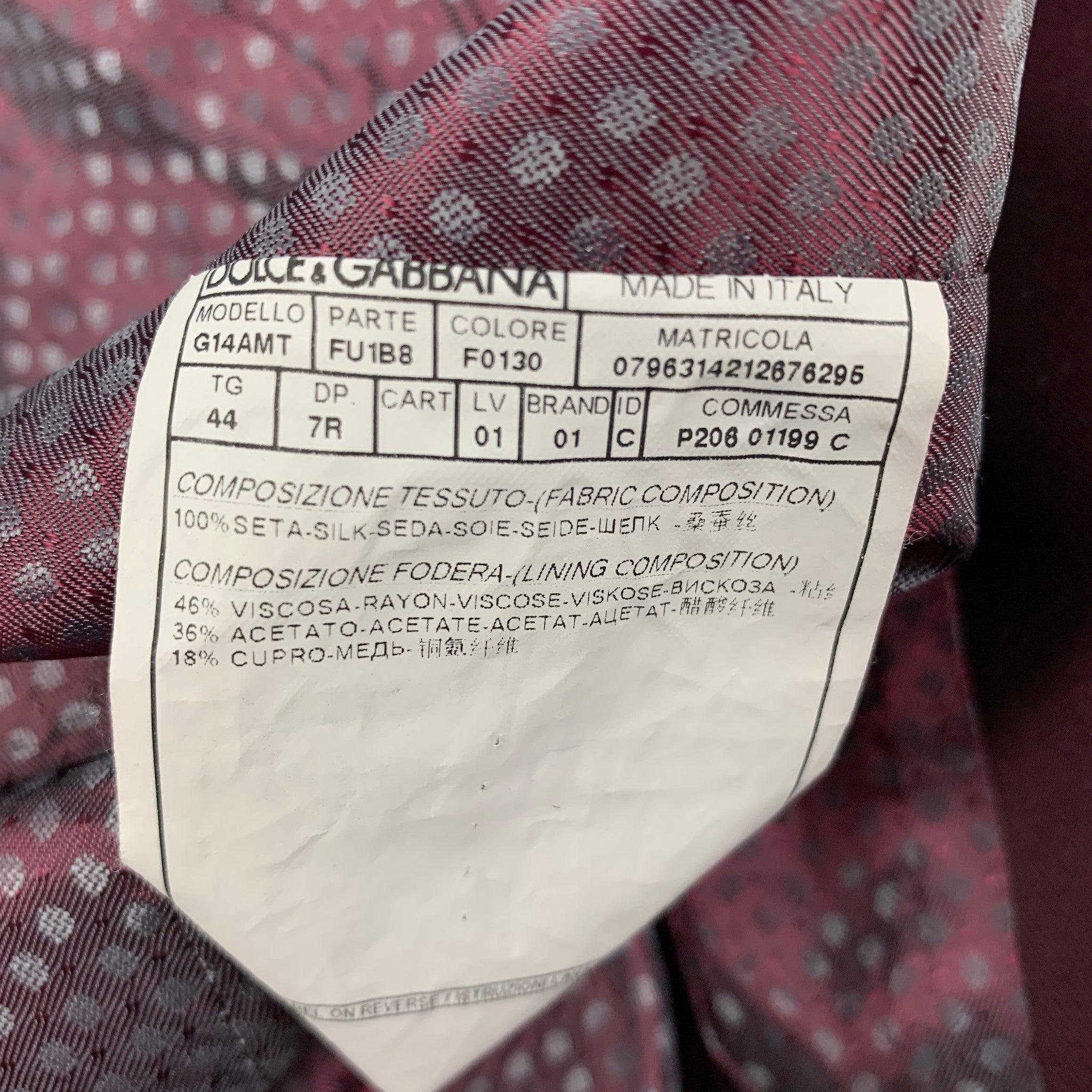 Men's DOLCE & GABBANA Size 34 Burgundy Silk Buttoned Vest For Sale