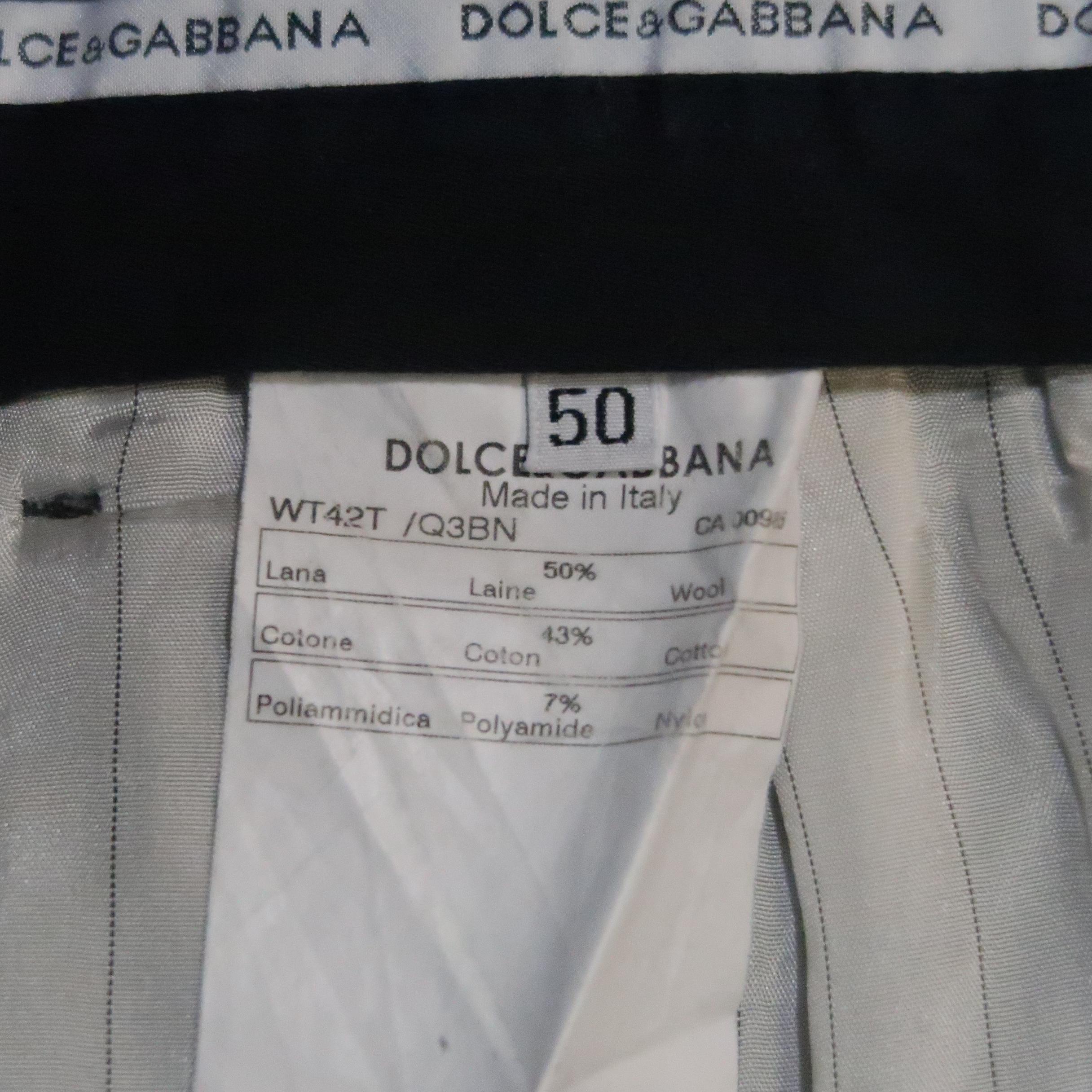 DOLCE & GABBANA Size 34 Grey & Brown Houndstooth Wool / Cotton Casual Pants 3