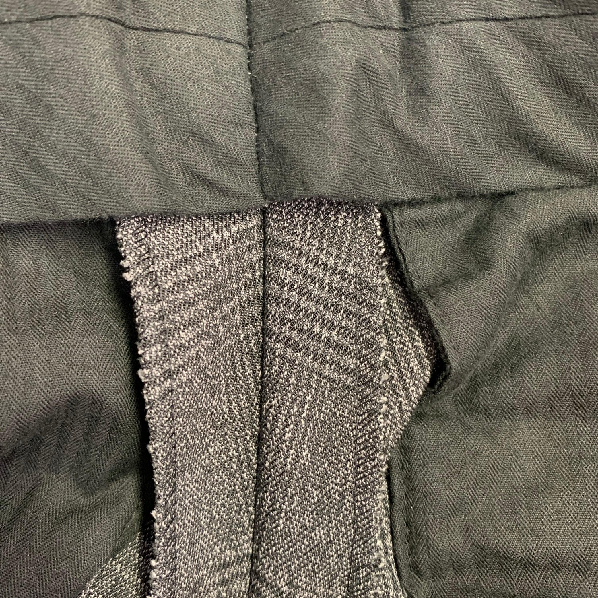 DOLCE & GABBANA Size 34 Grey Glenplaid Polyester Blend Tapered Zip Fly Dress Pants 1