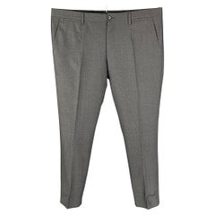 DOLCE & GABBANA Size 34 Grey Wool Silk Flat Front Dress Pants