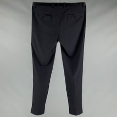DOLCE & GABBANA Size 34 Navy Wool Tuxedo Dress Pants