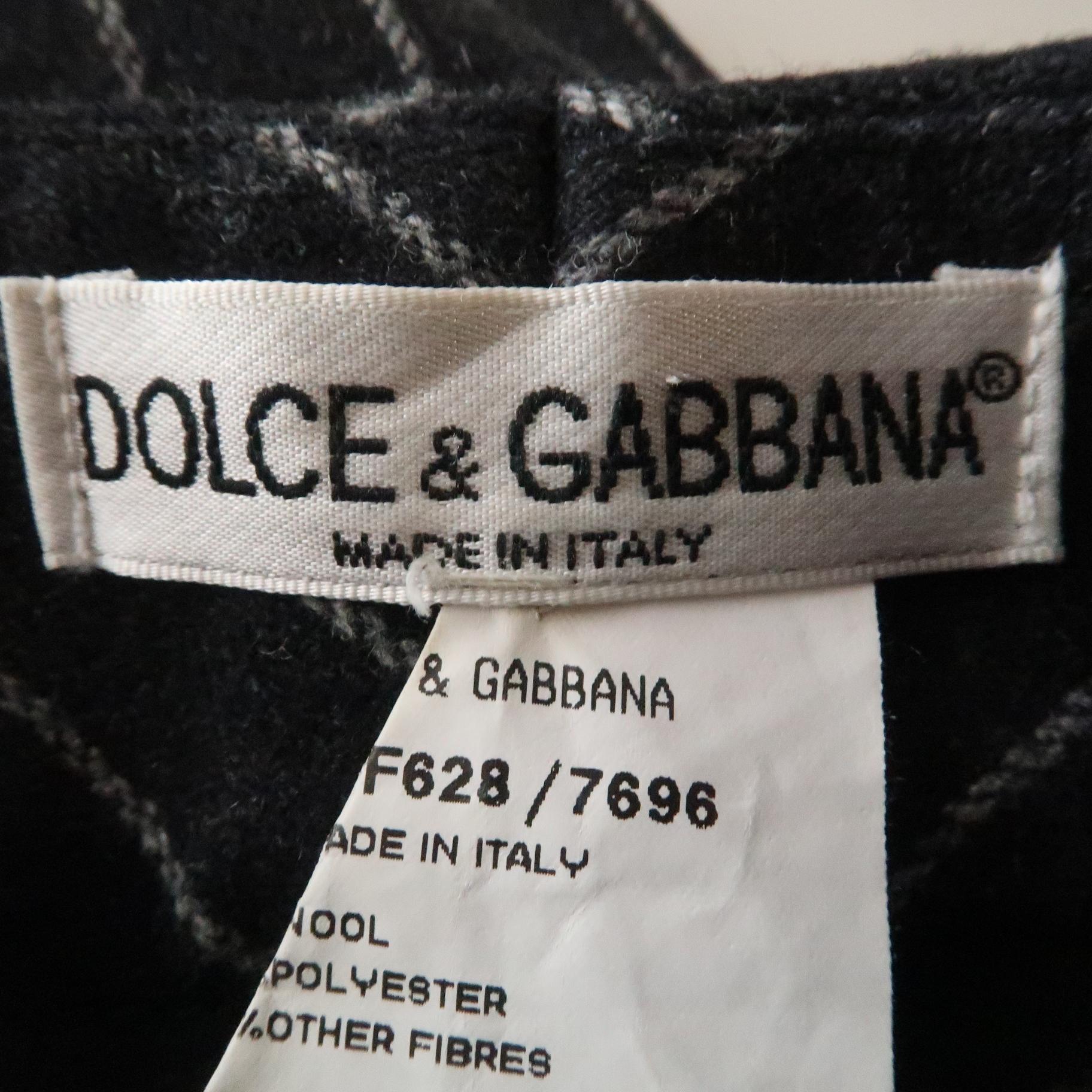 Men's DOLCE & GABBANA Size 35 Charcoal Chalkstripe Wool Blend 29 Cuffed Dress Pants