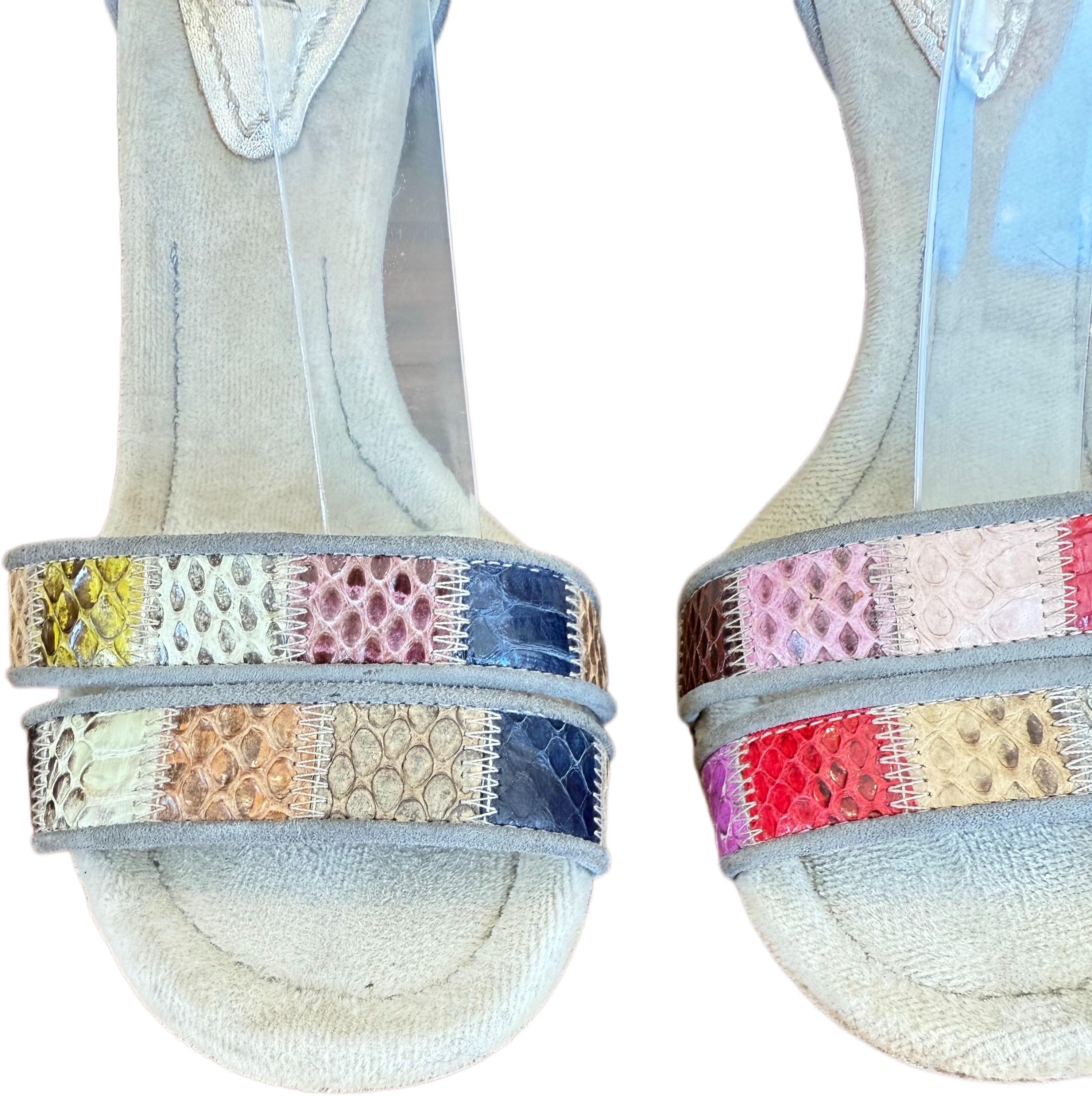 Women's Dolce & Gabbana Size 36 6 Patchwork Ayers Python Heels – S/S 2007 Exotic Sandals For Sale