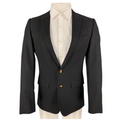 DOLCE & GABBANA Size 36 Black Cashmere Silk Peak Lapel Sport Coat